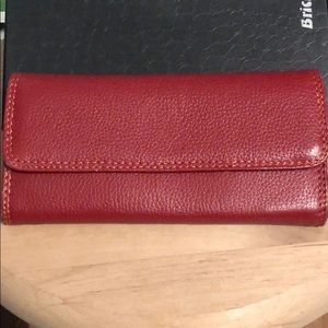 Bricraft RFID blocking red leather wallet